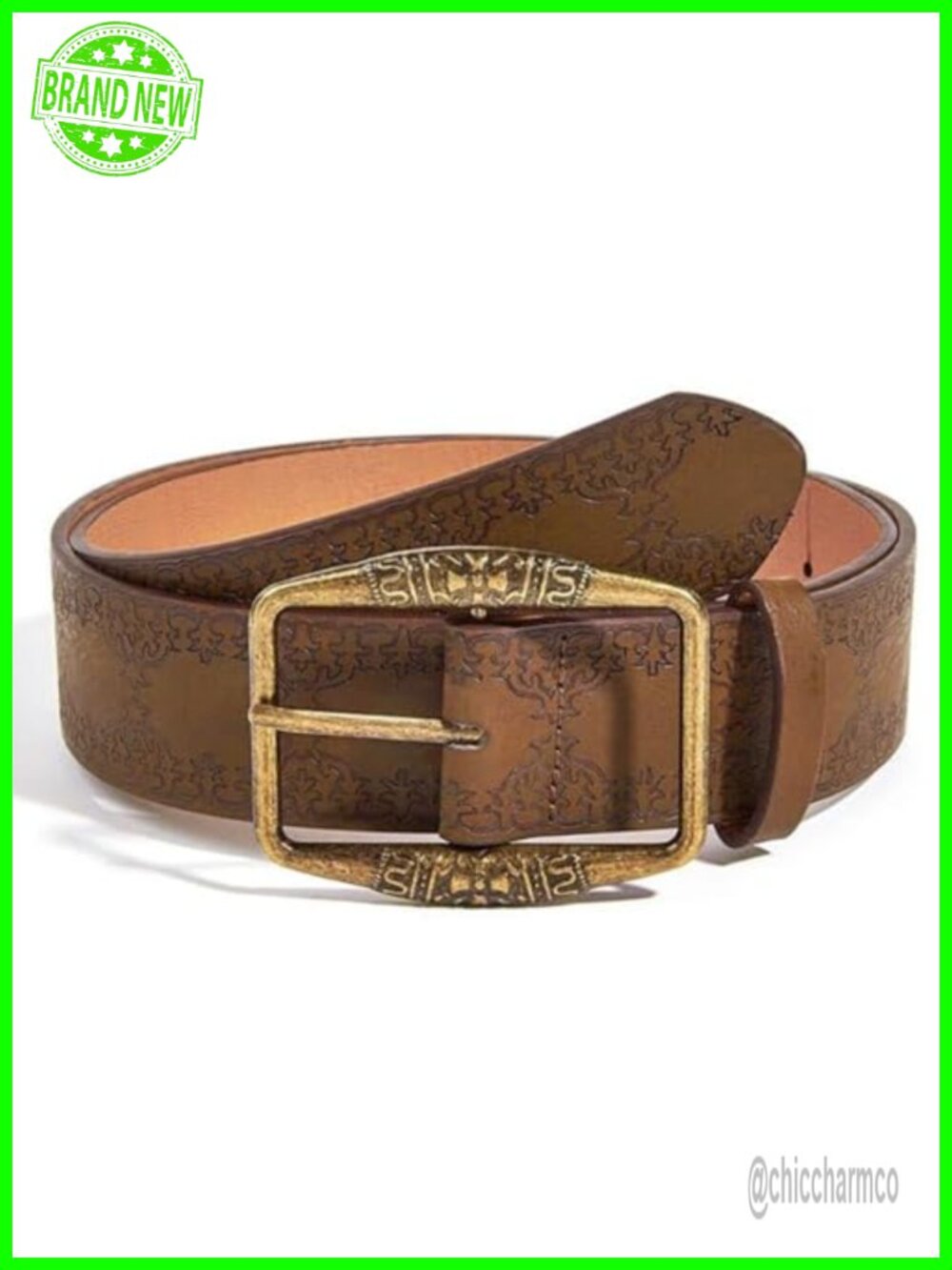 Western Belt Faux Leather Metal Buckle Adjustable Cowgirl Cowboy Jeans Dress